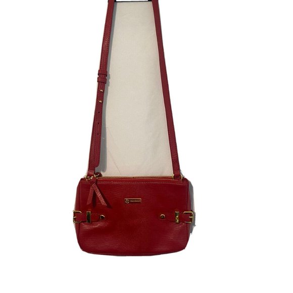 LIKE NEW Joy Mangano Red Leather Crossbody - Picture 5 of 6